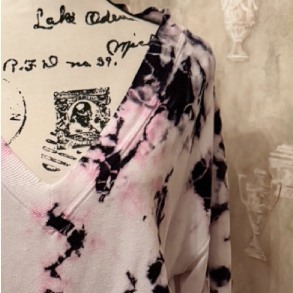 PHILOSOPHY MADE IN AMERICA TIEDYE LONG SLEEVE V NECK TOP LARGE - Picture 4 of 5